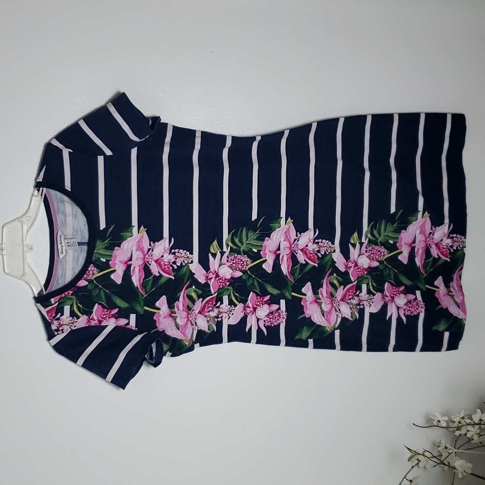 Tommy Bahama floral striped shirt dress, nautical, tropical women's size…